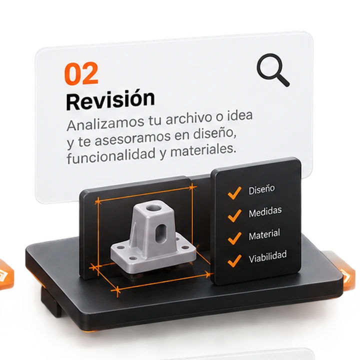 Revisión. Revisamos que el diseño sea imprimible y sugerimos ajustes si hace falta.